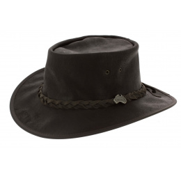 Brown Leather Traveller Hat - Ayers Rock