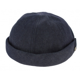 Denim Blue Cotton Docker Cooper Beanie - Mtm