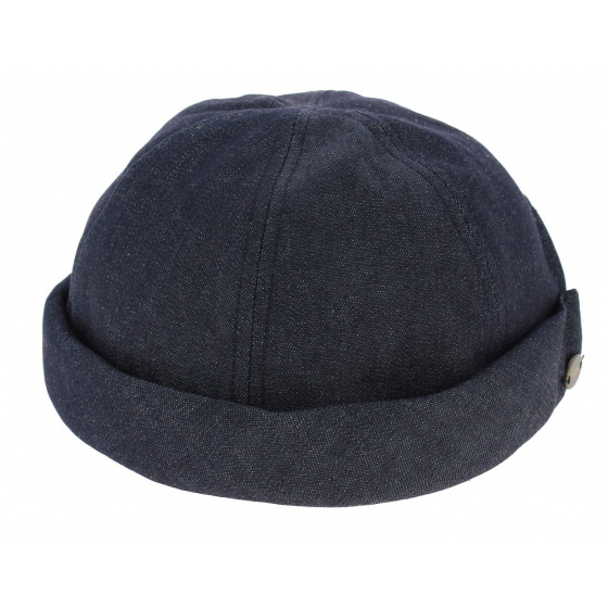 Denim Blue Cotton Docker Cooper Beanie - Mtm