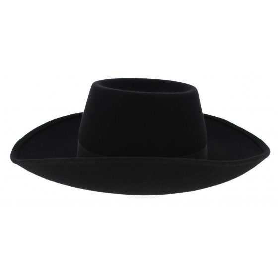 Black Felt Musketeer Hat - Traclet Black Felt Musketeer Hat - Traclet