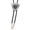 Bolo Tie Pointe de Flèche Loup Argenté  Reference : 6975 | Chapellerie Traclet