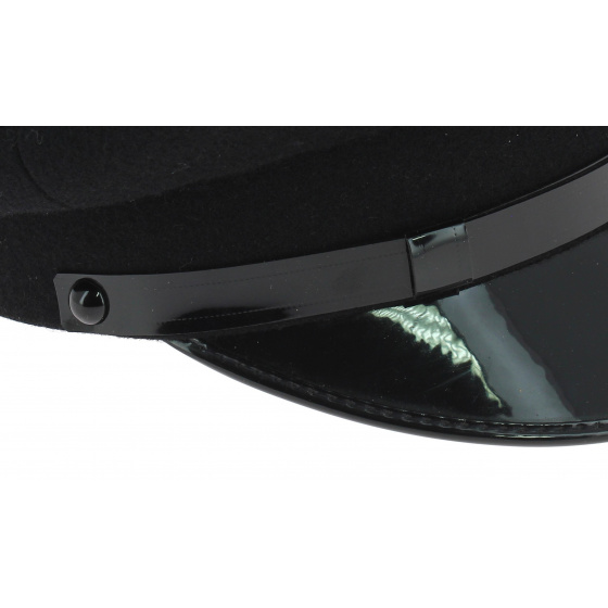 Black Wool Chauffeur Cap - Traclet