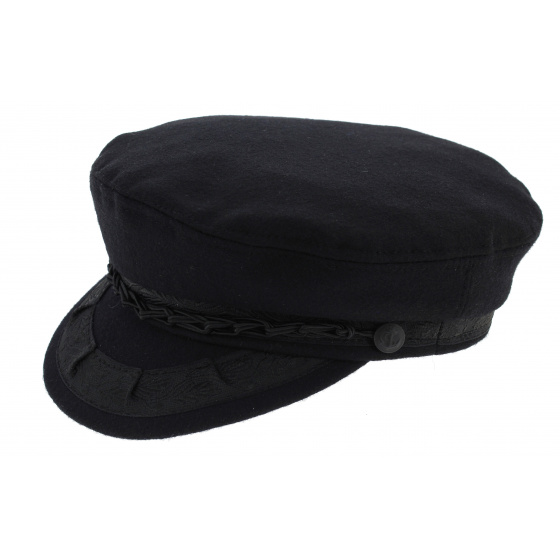 Black Wool & Nylon Sailor Cap - Aegean