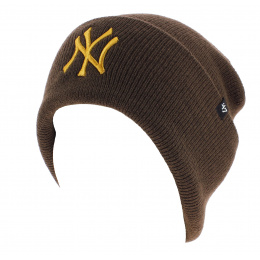 NY Yankees Acrylic Brown Beanie - 47 Brand