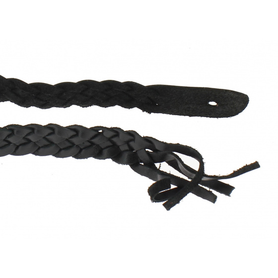 Black leather hat band - Aussie Apparel