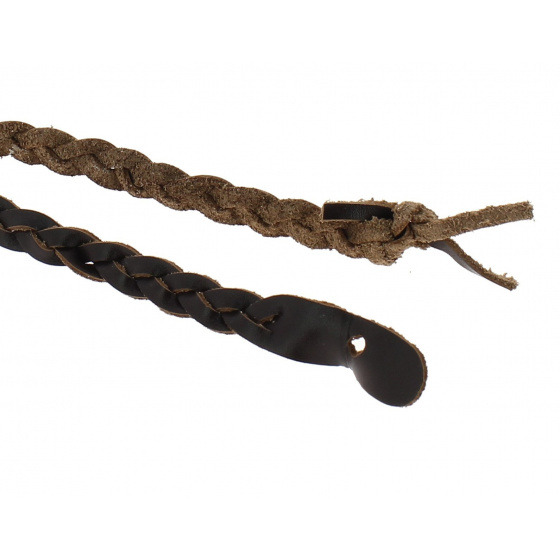 Brown leather hat band - Aussie Apparel