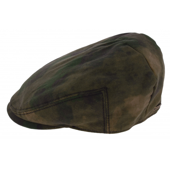 Kent Camouflage Waxed Cotton Flat Cap - Stetson