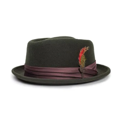 chapeau stout porkpie brixton kaki Reference : 7073 | Chapellerie Traclet