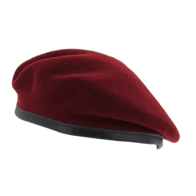 Paratrooper Commando Beret Amaranth Wool - Laulhère Reference: 7077 | Traclet Hat Shop