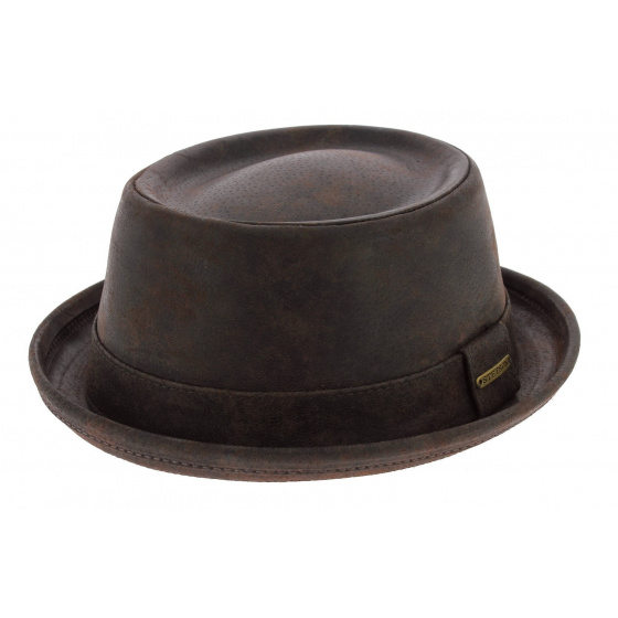 Porkpie Hat Portland Pigskin Brown - Stetson