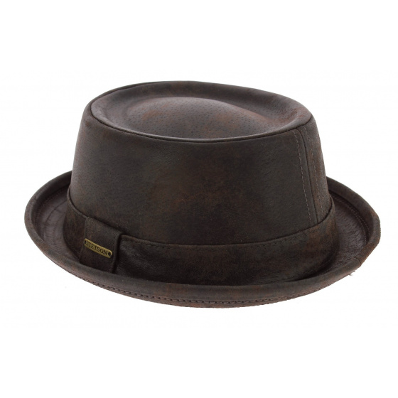 Chapeau Porkpie Portland Pigskin Marron - Stetson Chapeau Porkpie Portland Pigskin Marron - Stetson