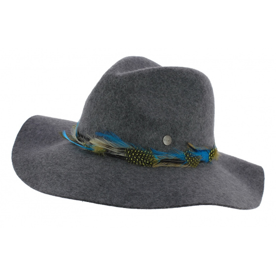 Alexia Grey Wool Felt Traveller Hat - Barts