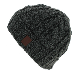 Short Beanie Twister Turnup Acrylic Gray - Barts