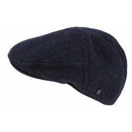 Blue Cotton Denim Flat Cap Stetson