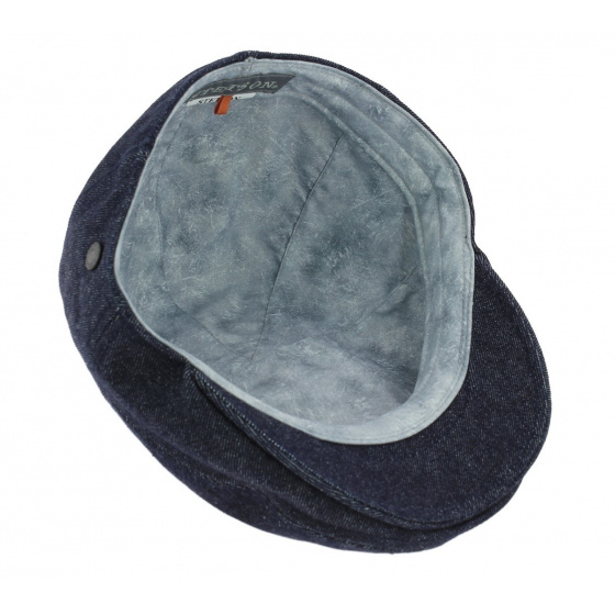 Blue Cotton Denim Flat Cap Stetson