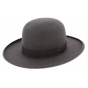 Grey Wool Felt Round Hat - Traclet