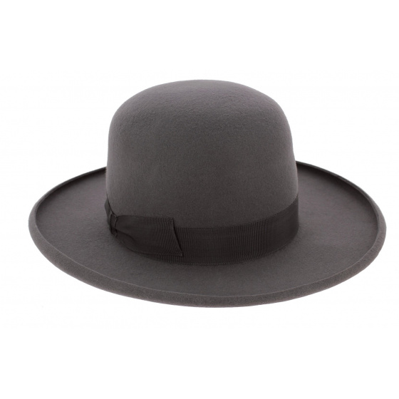 Grey Wool Felt Round Hat - Traclet