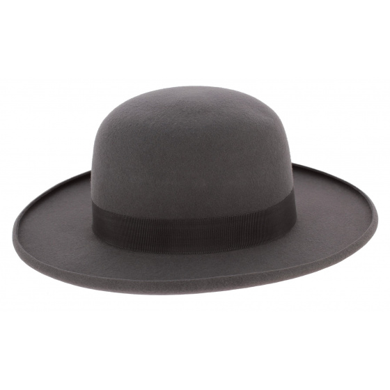Grey Wool Felt Round Hat - Traclet