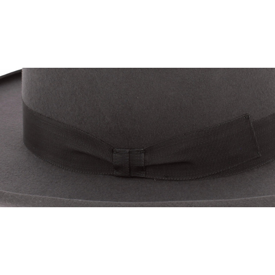 Grey Wool Felt Round Hat - Traclet