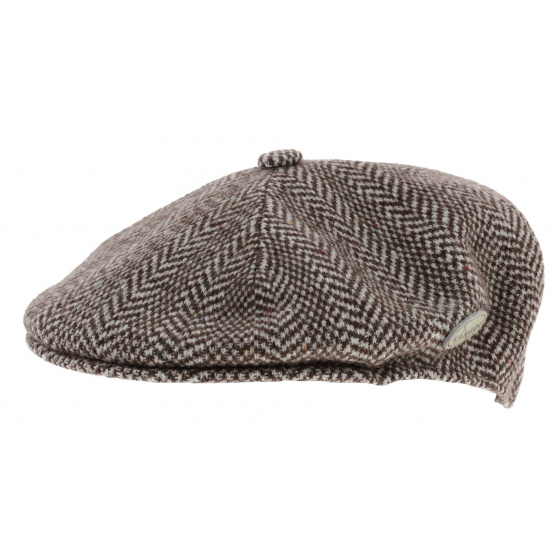 Brown Wool Herringbone Cap - Kangol