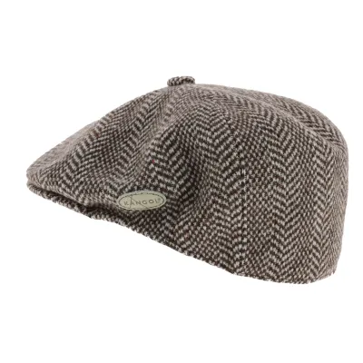Wool Herringbone Beret Cap - Kangol-Brown Reference: 7170 | Traclet Hat Shop