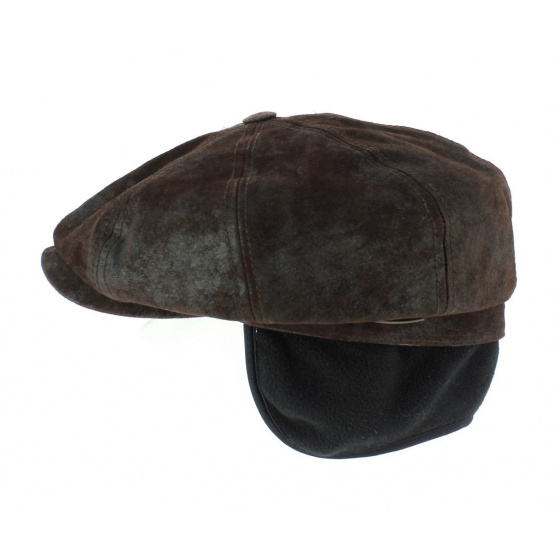 Stetson leather hatteras cap with ear flaps Stetson leather hatteras cap with ear flaps