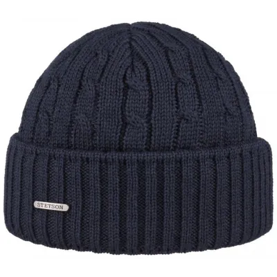 Stetson Georgia wool beanie in navy Reference: 867 | Chapellerie Traclet
