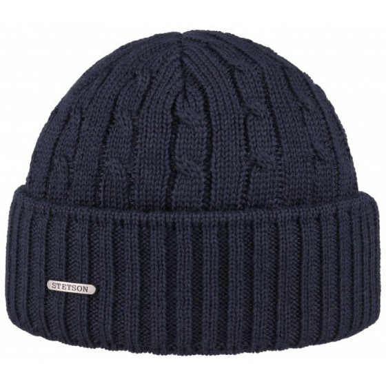 Stetson Georgia wool beanie in navy