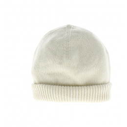 Classic natural cashmere beanie