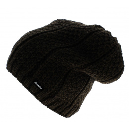 Brown oversized basic beanie