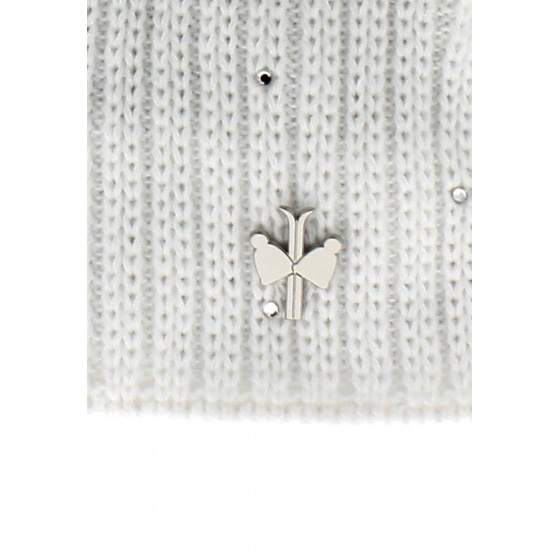 Children's pompom beanie MINI MERRY White - Pipolaki Children's pompom beanie MINI MERRY White - Pipolaki