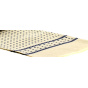 Cream White Scarf with Blue Patterns - Silk