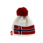 Le Drapo Pompon Norvege White Hat Red