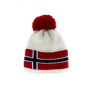 Le Drapo Pompon Norvege White Hat Red