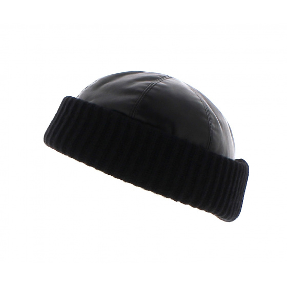 Bonnet miki laine et cuir