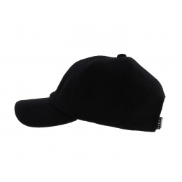 Letterman Curved Peak Cap Black - KING APPAREL
