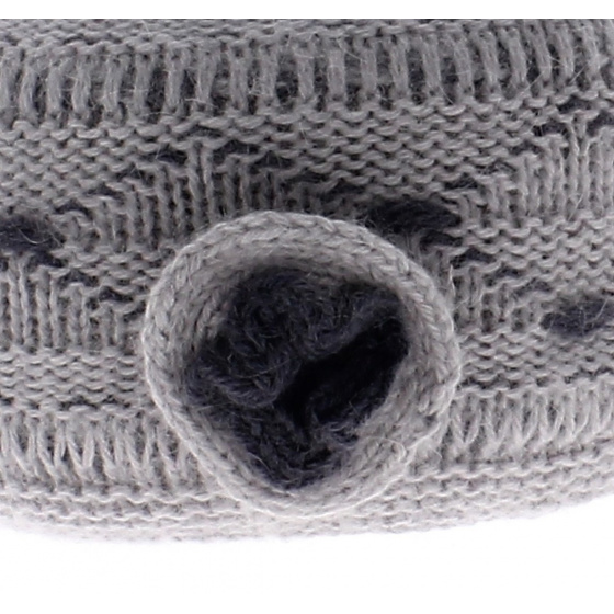 Ariane-Angora Grey angora knit beanie