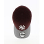 NY Yankees Baseball Cap - New Era MLB Heather Visor - Burgundy-Gray