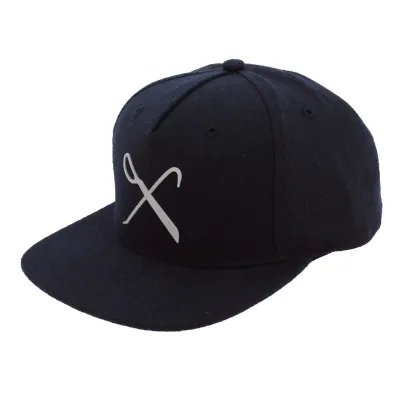 Navy Wool Hard Graft Flat Snapback Cap - King Apparel Reference: 7348 | Chapellerie Traclet