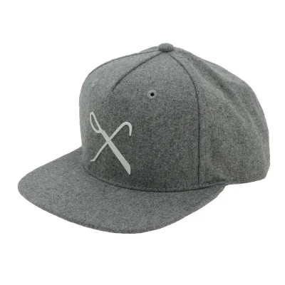 King Apparel Grey Wool Hard Graft Flat Snapback Cap Reference: 7349 | Traclet Hat Shop