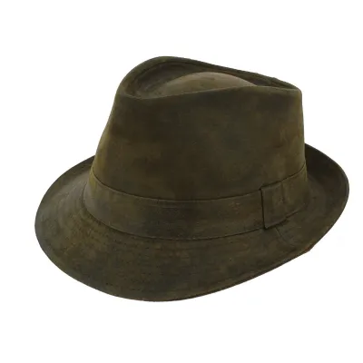 Chapeau Trilby Cuir kaki - Traclet Reference : 3313 | Chapellerie Traclet