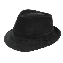 leather trilby hat - buy small brim leather hat Reference: 3296 | Chapellerie Traclet