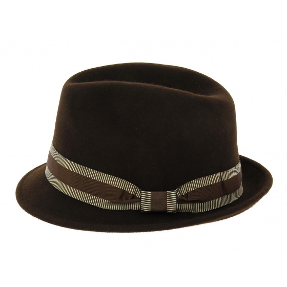 Chapeau trilby Jazzy Feutre laine marron - Aussie Apparel Chapeau trilby Jazzy Feutre laine marron - Aussie Apparel