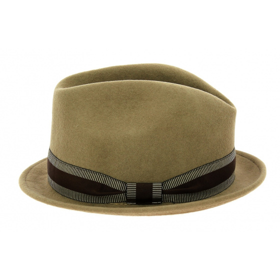 Jazzy Trilby Hat Beige Wool Felt - Aussie Apparel Jazzy Trilby Hat Beige Wool Felt - Aussie Apparel