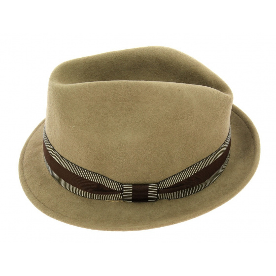 Jazzy Trilby Hat Beige Wool Felt - Aussie Apparel Jazzy Trilby Hat Beige Wool Felt - Aussie Apparel