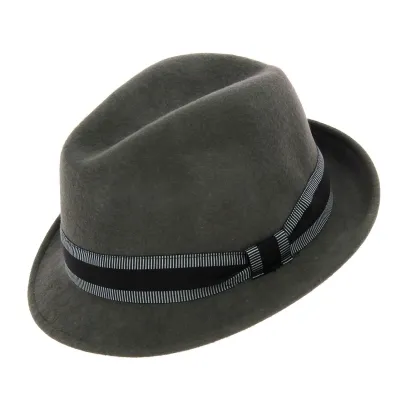 Jazzy trilby hat Grey wool felt- Aussie Apparel