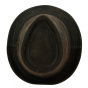 Brown Leather Trilby Hat