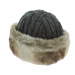 Bonnet-Toque Cable Fausse Fourrure Gris - Barts