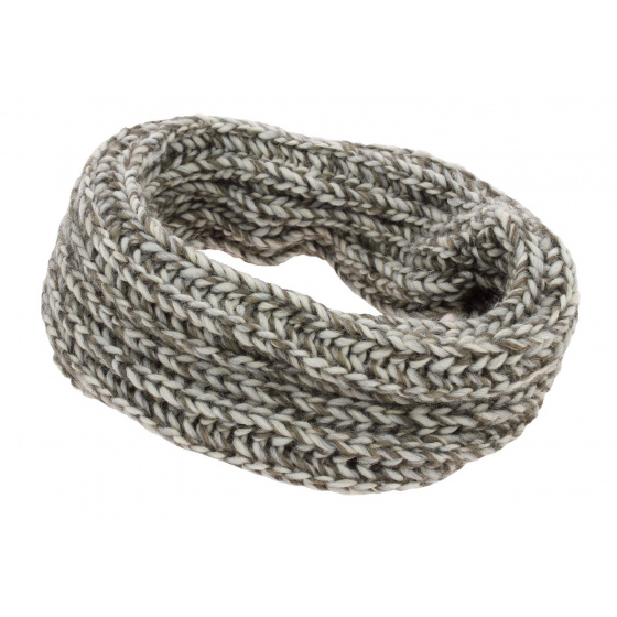Snood - Grey Alpaca Wool Loop Necklace - Traclet 