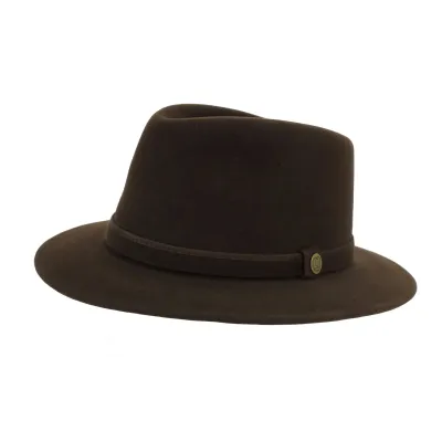 Brown l'Uomo Fur Felt Traveller Hat - Guerra 1855 Reference: 7429 | Traclet Hat Shop